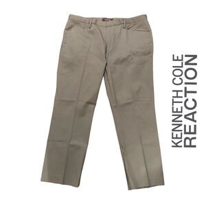 Kenneth Cole Reaction Stretch Casual Pants, Silver Grey - Size 36/30‎